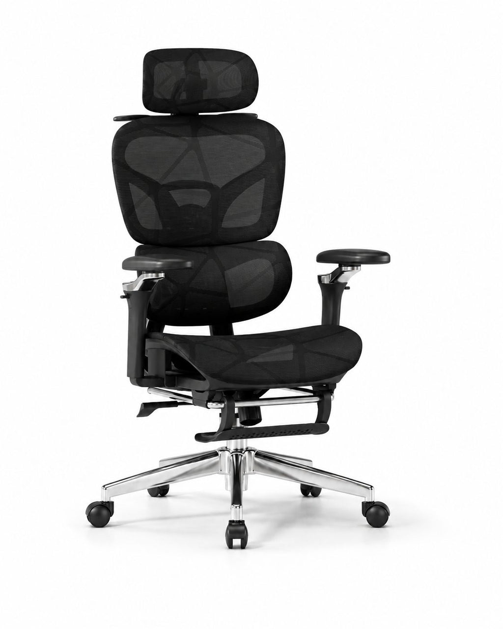 Ergonomic Mesh Office Chair with Footrest - Black