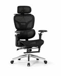 Ergonomic Mesh Office Chair with Footrest - Black
