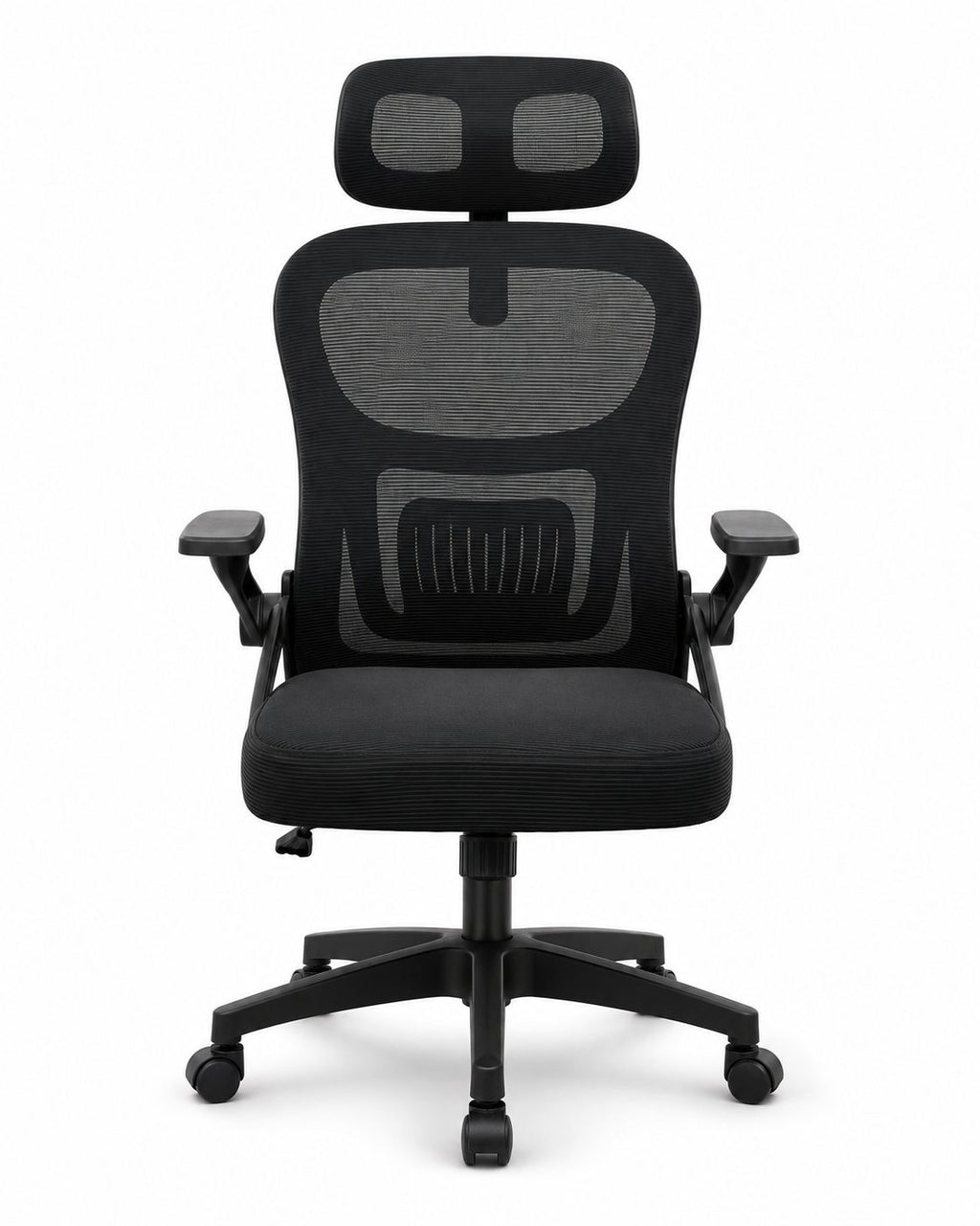 Office Chair with Footrest - Black