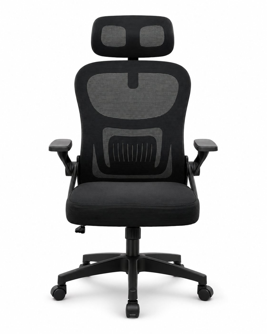 Office Chair with Footrest - Black
