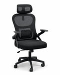 Office Chair with Footrest - Black