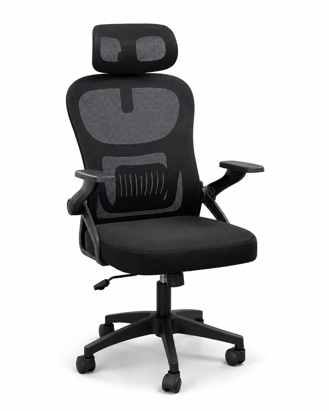 Office Chair with Footrest - Black
