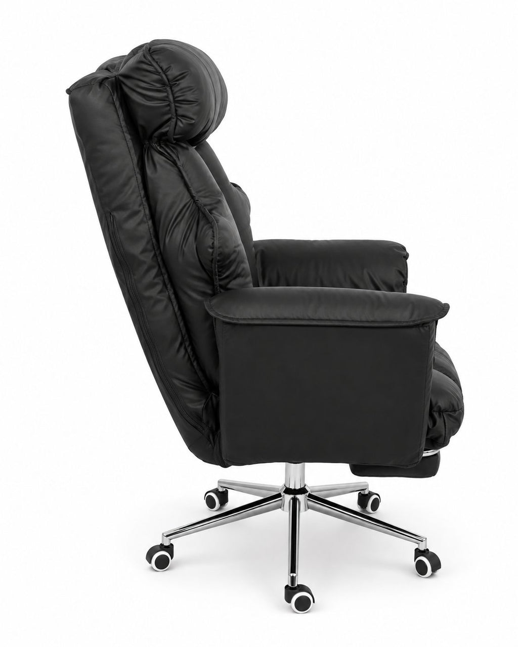 Soft Reclining Chair with Footrest - Black