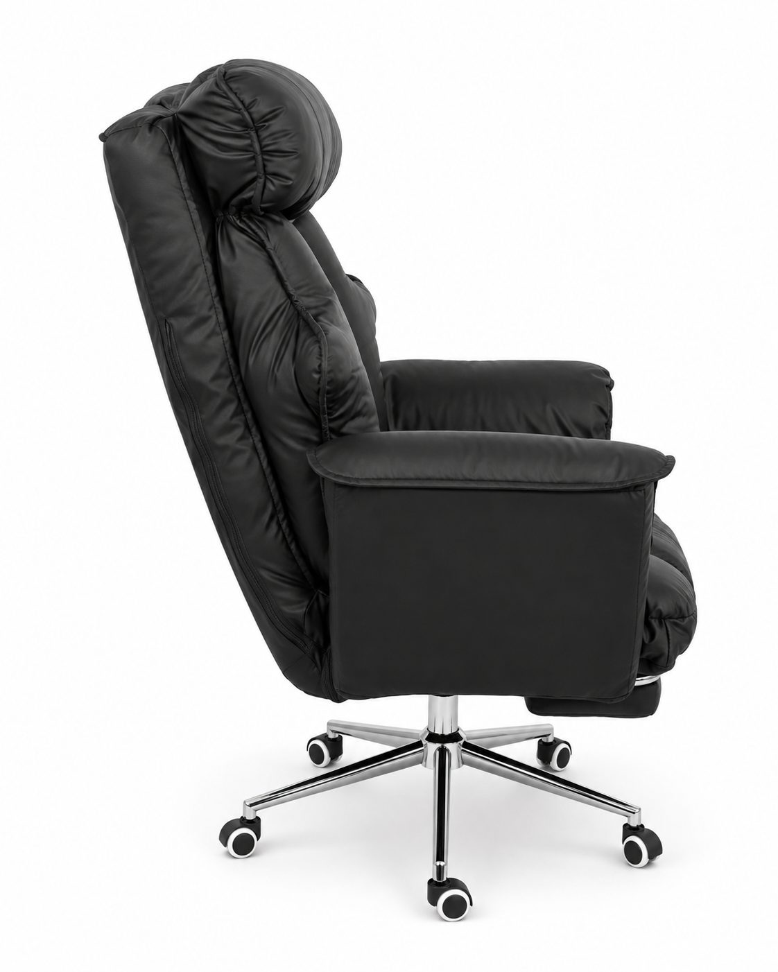 Soft Reclining Chair with Footrest - Black