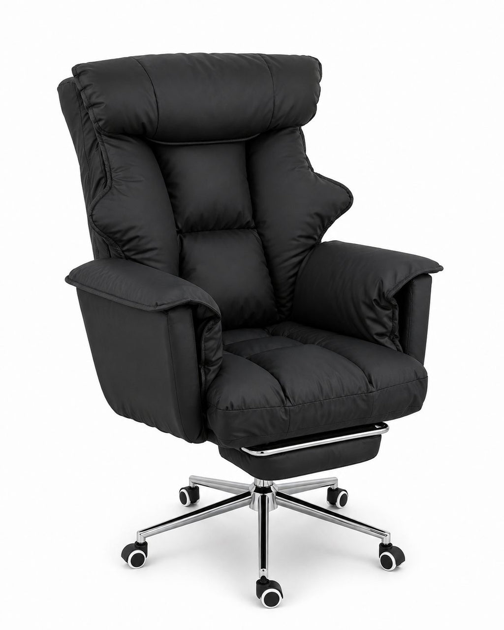 Soft Reclining Chair with Footrest - Black