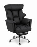 Soft Reclining Chair with Footrest - Black