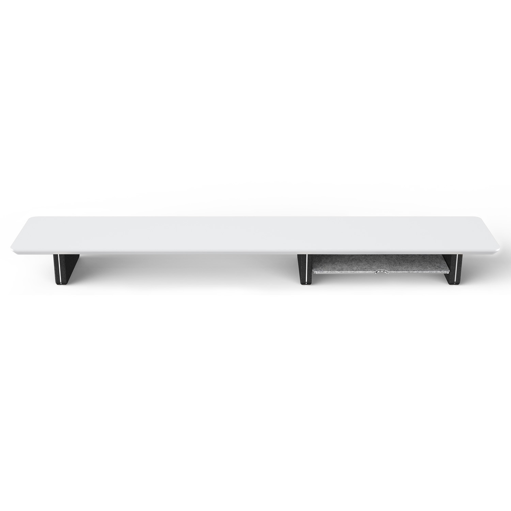 Wooden Monitor Riser with Storage - White